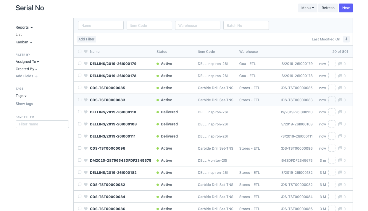 Odoo ERP Odoo ERP Serialized Inventory