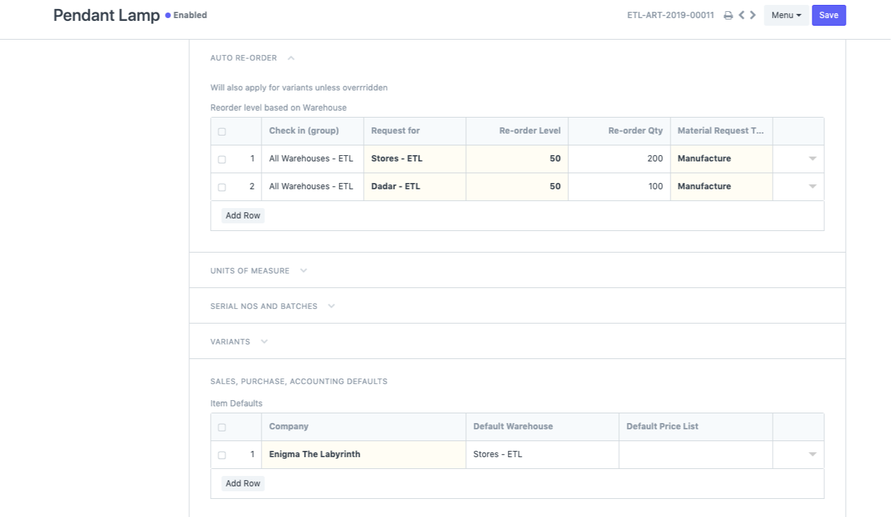 Odoo ERP Stock replenishment