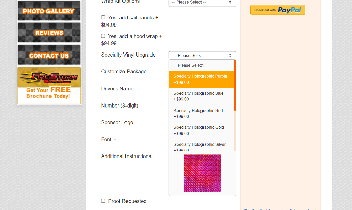 Firestorm graphics PDP Magento Project Screenshot