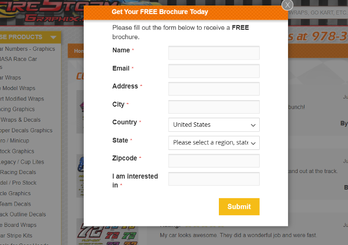 Firestorm Graphics brochure Magento Project Screenshot