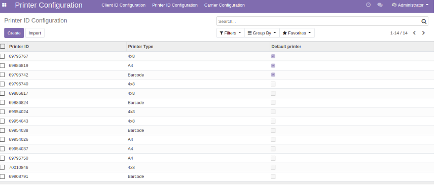 Odoo backend printer ID Config Odoo backend printer ID Config