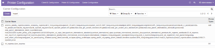 Odoo backend Carrier config Odoo backend Carrier config