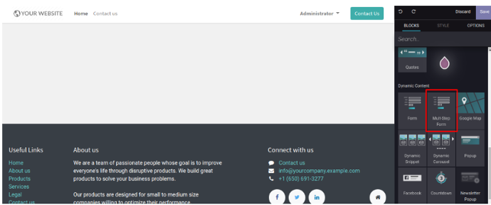 Odoo 16 Multi step form image Odoo 16 demo image