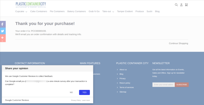 Plasticcontainer Order confirmation page Magento Project Screenshot