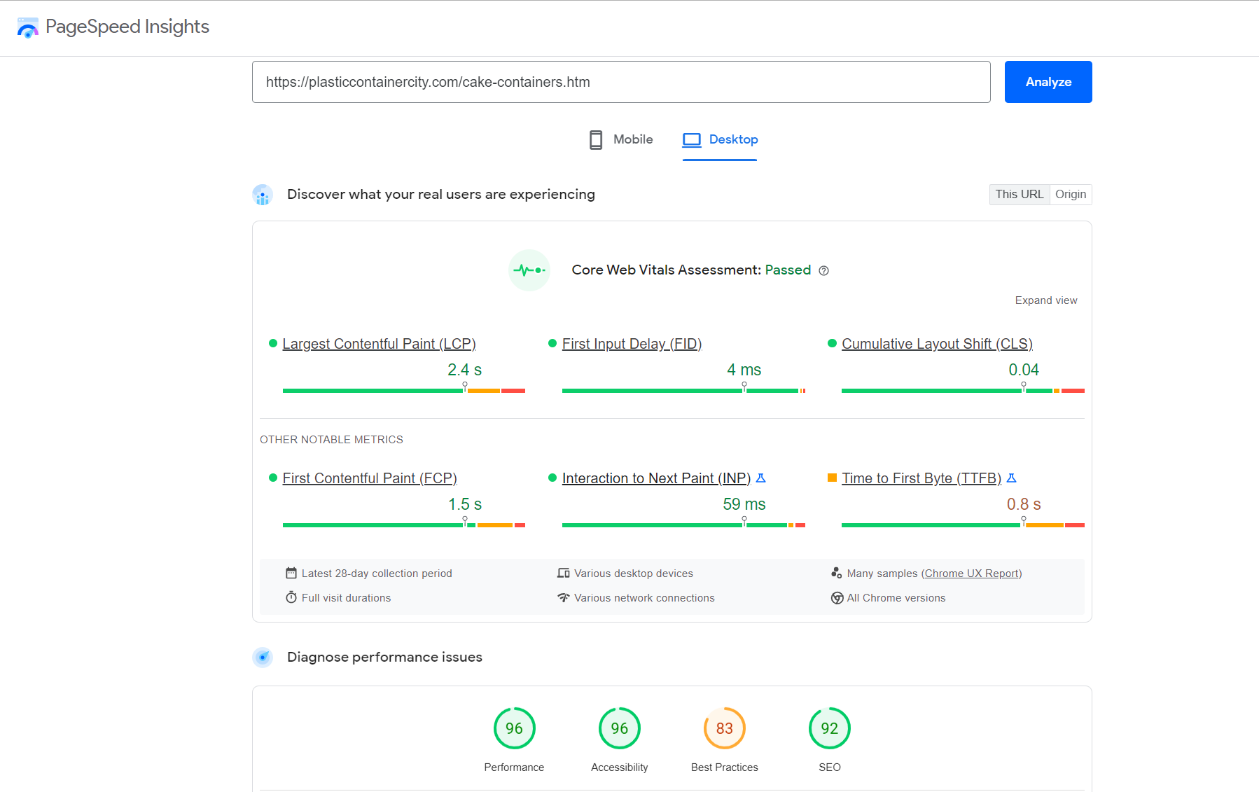 Plastic container Pagespeed Insights Google pagespeed Insights